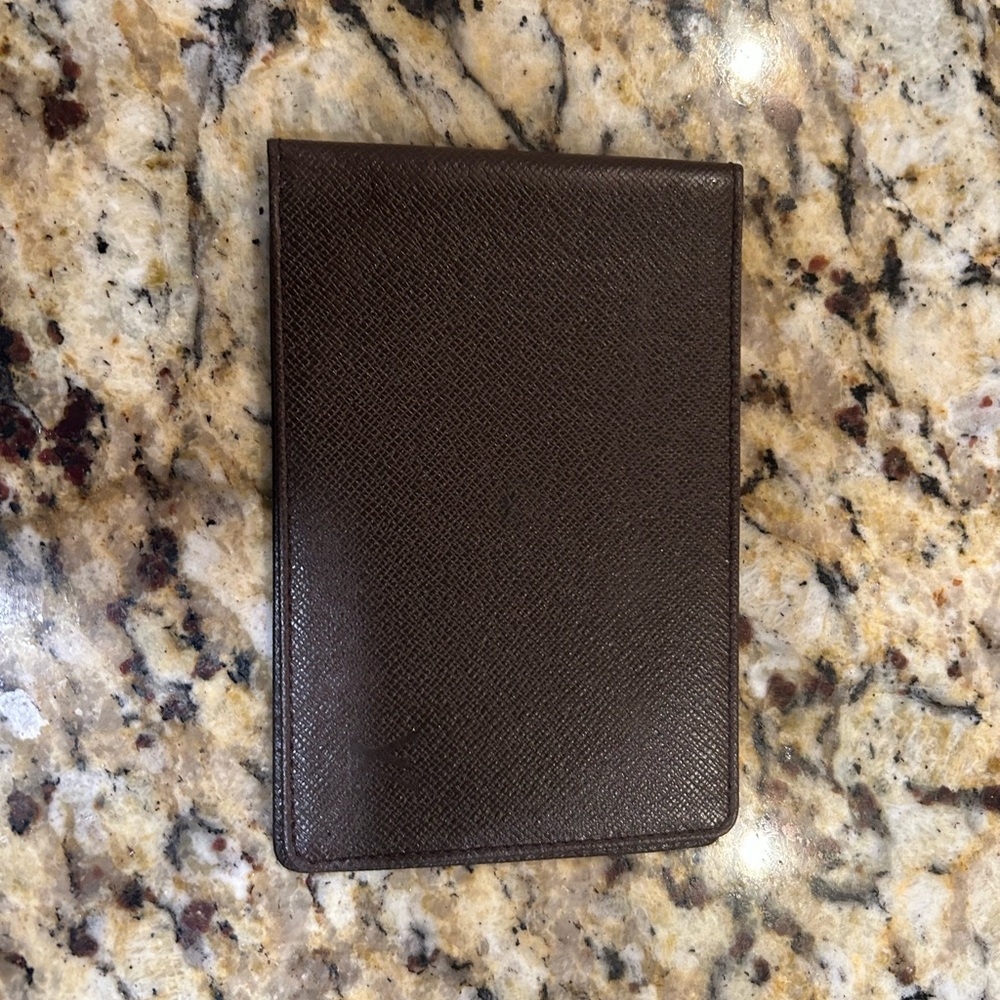 Louis Vuitton Taiga Card Holder Brown Leather ID Holder